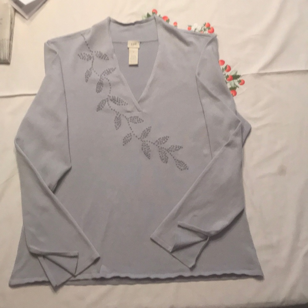 Ladies Smokey blue silk/cotton/nylons sweater